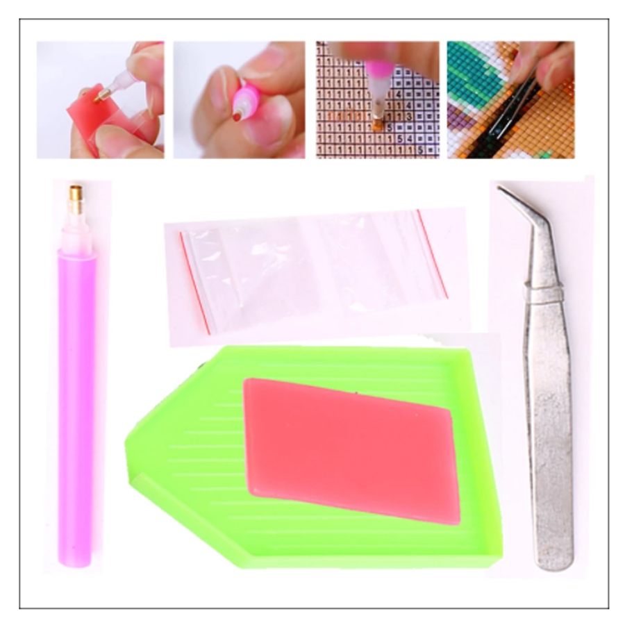 Large Wolf Running Diamond Pai - Embroidery Running Stitch ulasan dan harga