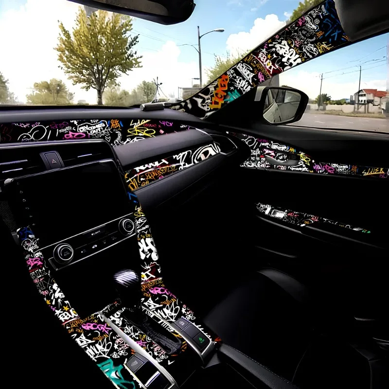 Graffiti Pattern Car Interior  - Embroidery Hub ulasan dan harga