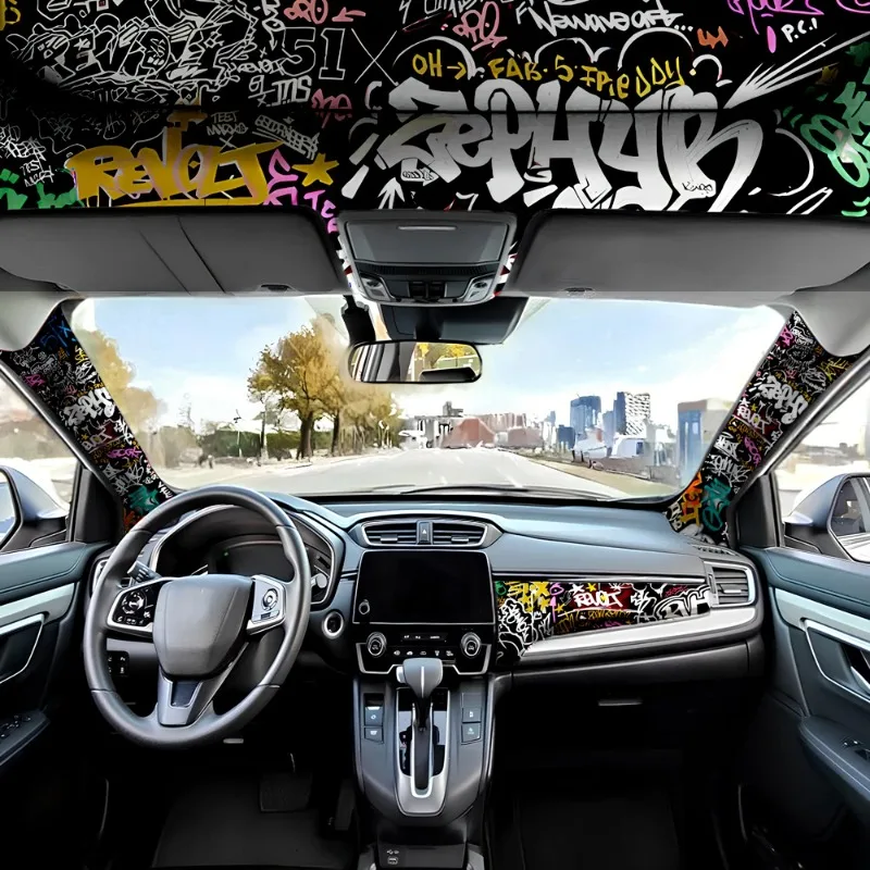Graffiti Pattern Car Interior  - Embroidery Hub ulasan dan harga