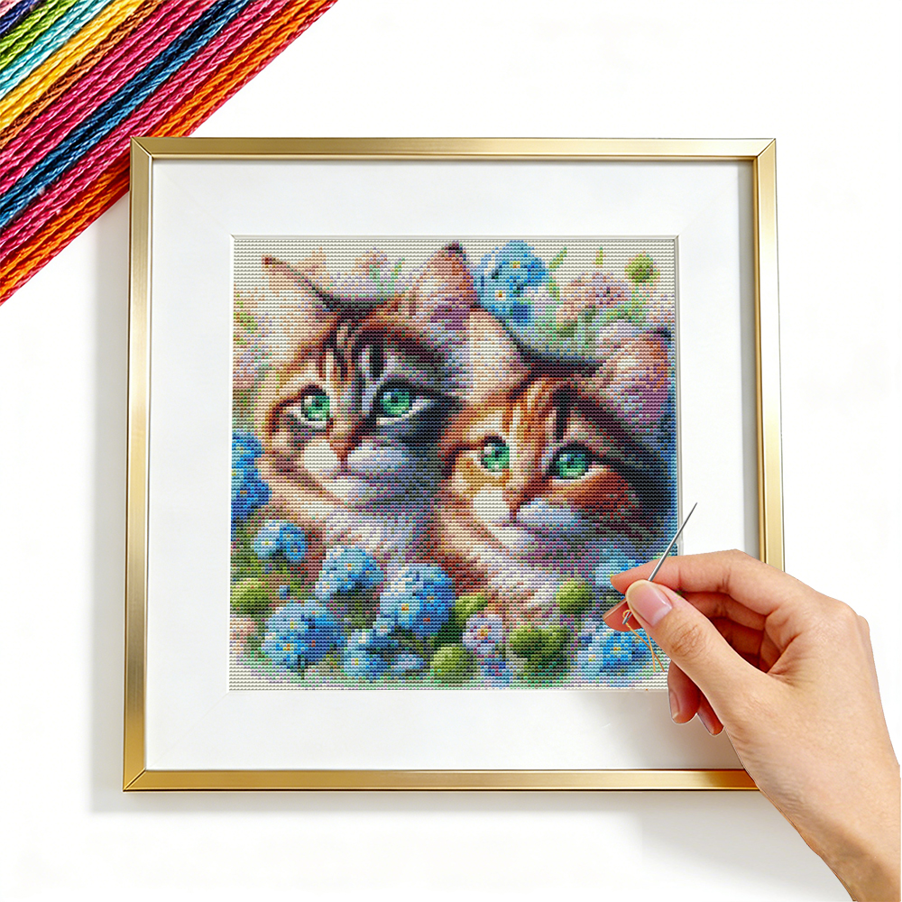 Cross Stitch Kit Cat Animal Gu - Embroidery Guide Paper ulasan dan harga