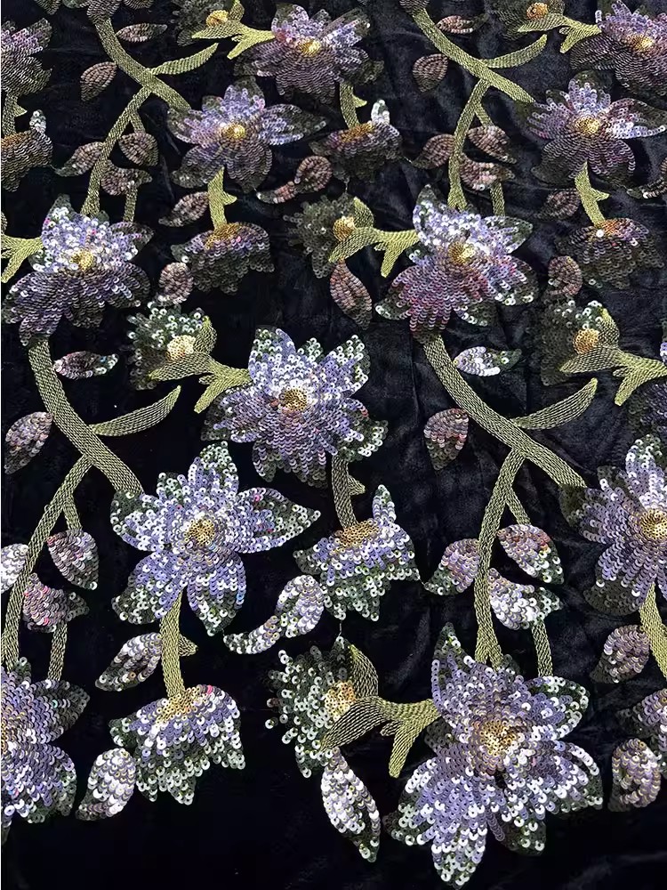1yard Retro velvet tela Handcr - Velvet Fabric Embroidery ulasan dan harga