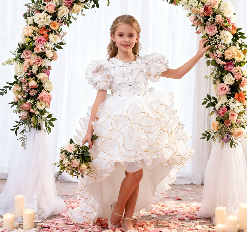 KLFLGD Girls party dresses pin - Embroidery Abaya ulasan dan harga
