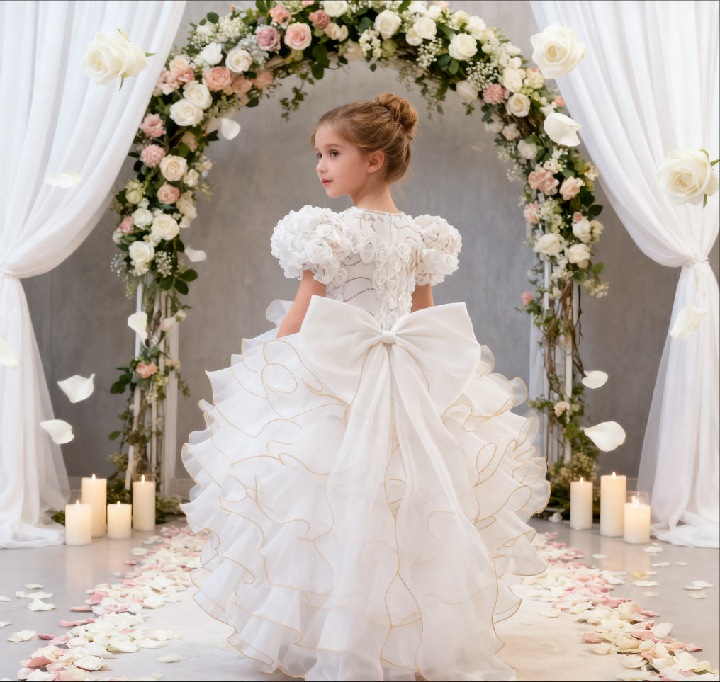 KLFLGD Girls party dresses pin - Embroidery Abaya ulasan dan harga